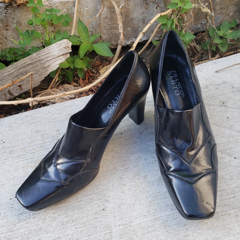 Franco Sarto Black Spider Web Heel size 7.5